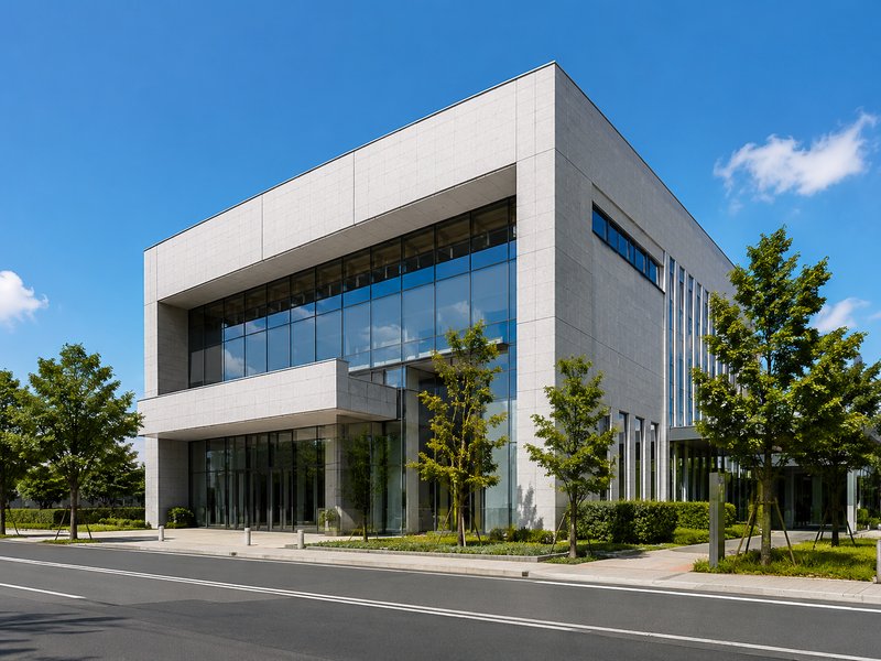 サンプル建築会社のオフィスビル外観