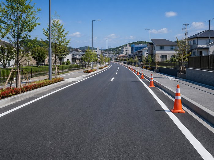 舗装された駐車場・道路
