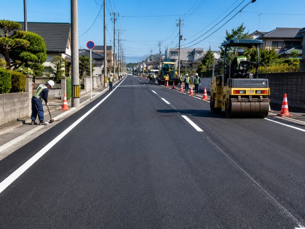 道路舗装工事の様子